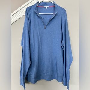 Mens 2XL blue Peter Millar quarter-zip pullover in great condition!